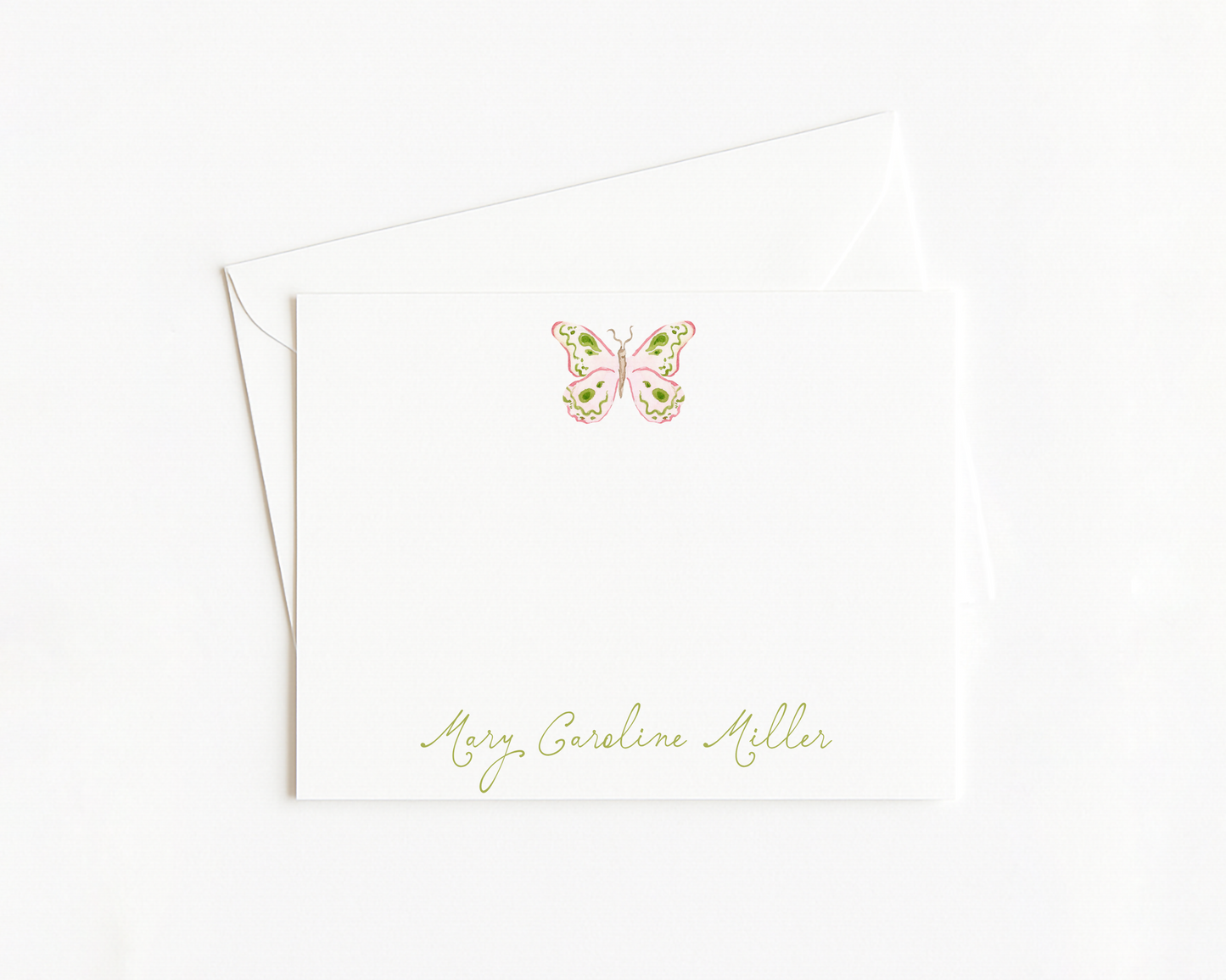 Pink Butterfly Stationery