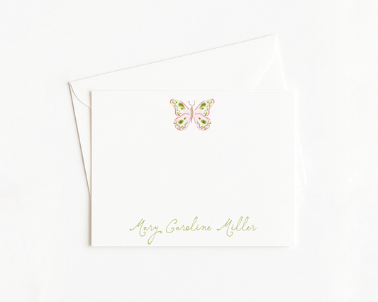 Pink Butterfly Stationery