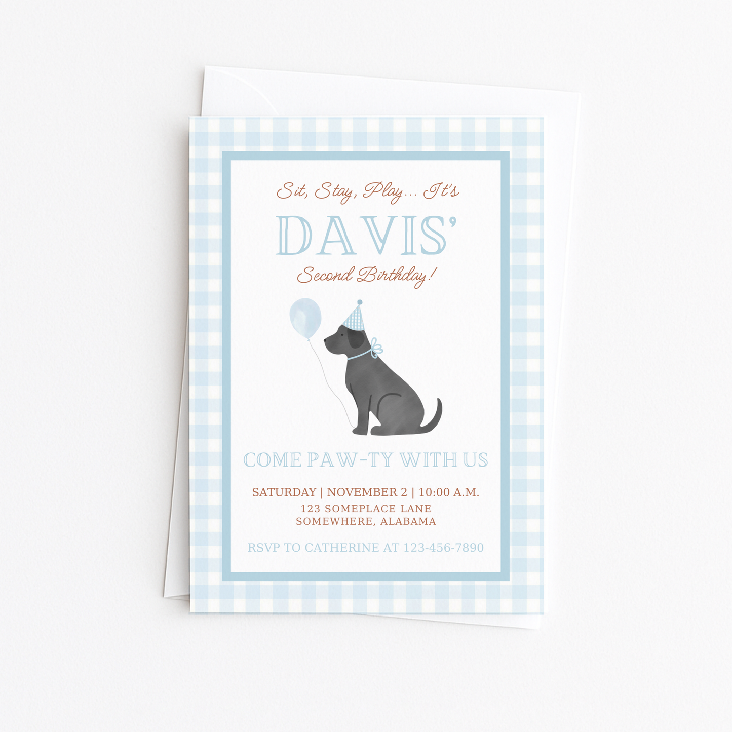 Puppy Pawty Invitation - Black Lab